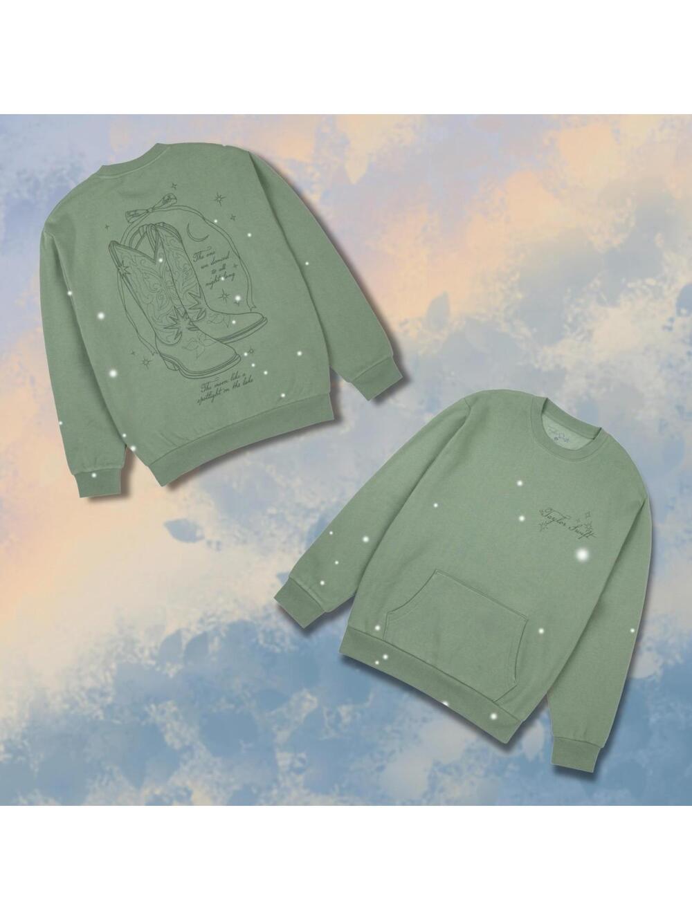 Taylor Swift Debut Self-Titled Dance All Night Kanga Pocket Crew Sweatshirt XS